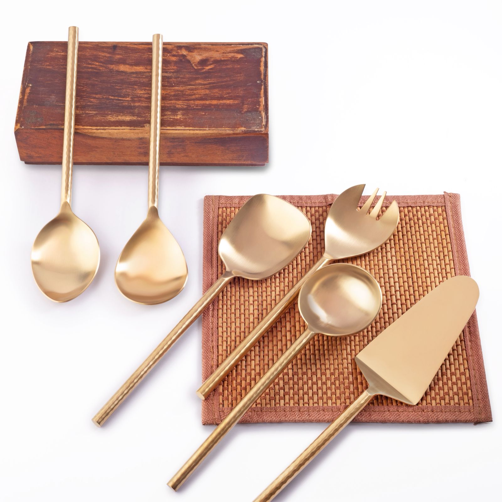 Brass Serving Spoon Set